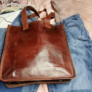 Brown Leather Tote Bag